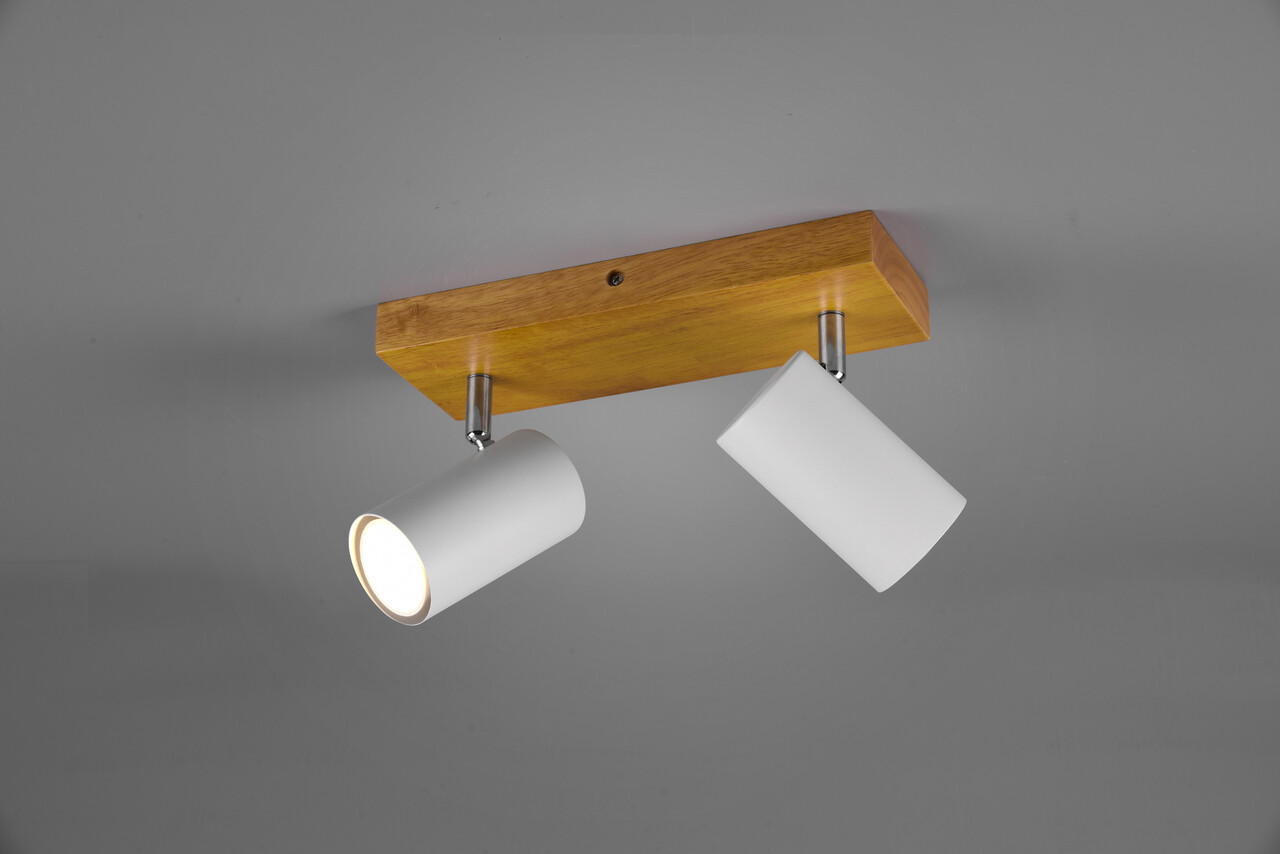 Plafoniera Marley, TRIO, 26x9x16 cm, 35W, 2x GU10, metal, alb mat/natur - imagine 4